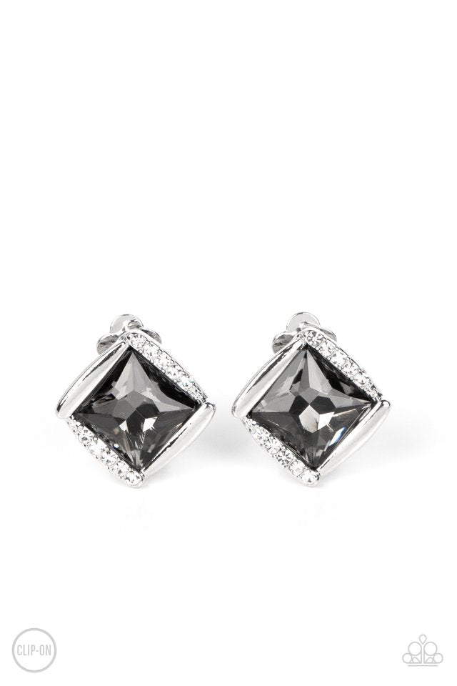 Paparazzi Earring ~ Sparkle Squared - Silver