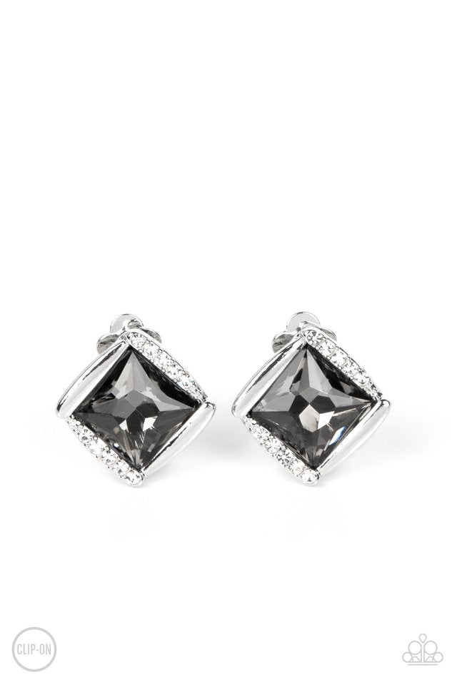 Sparkle Squared - Silver - Paparazzi Earring Image