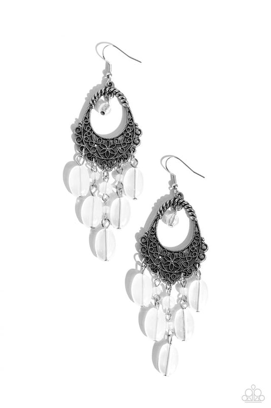 Botanical Escape - White - Paparazzi Earring Image