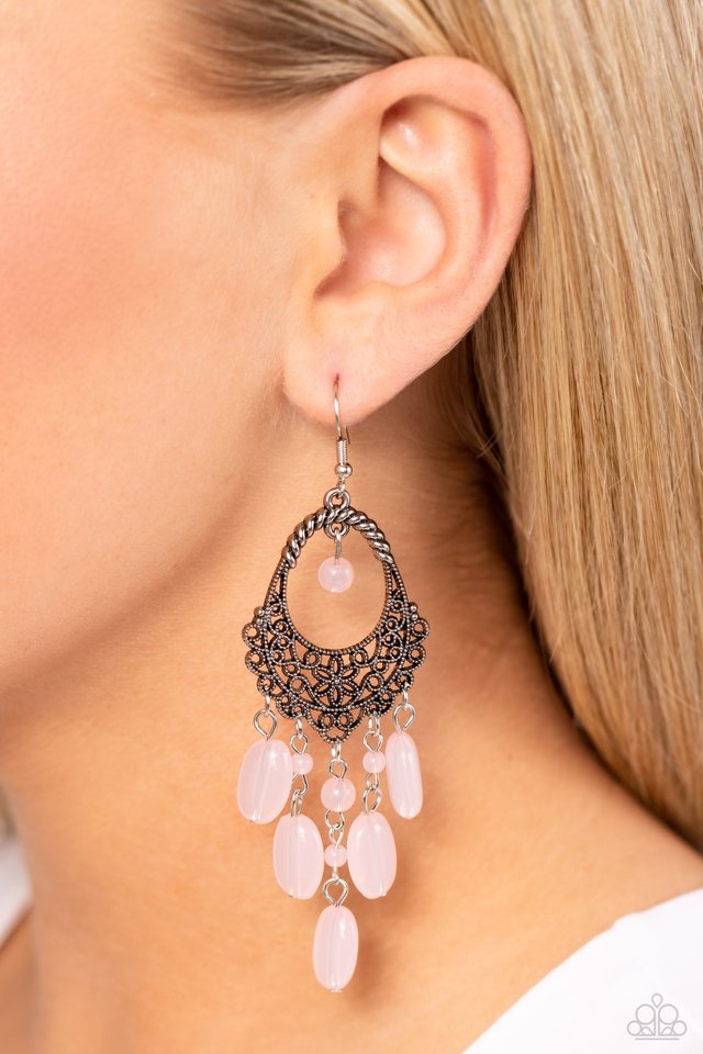 Botanical Escape - Pink - Paparazzi Earring Image