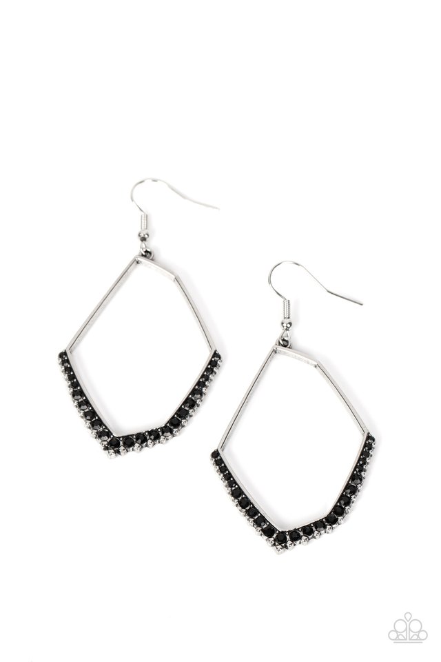 Bent on Success - Black - Paparazzi Earring Image