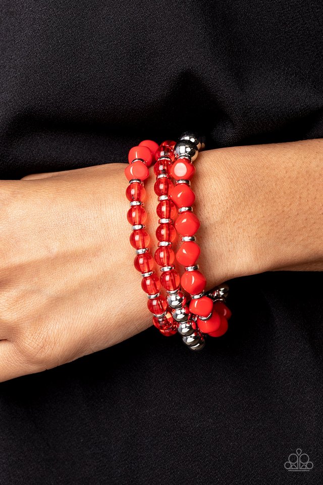 Summer Sabbatical - Red - Paparazzi Bracelet Image