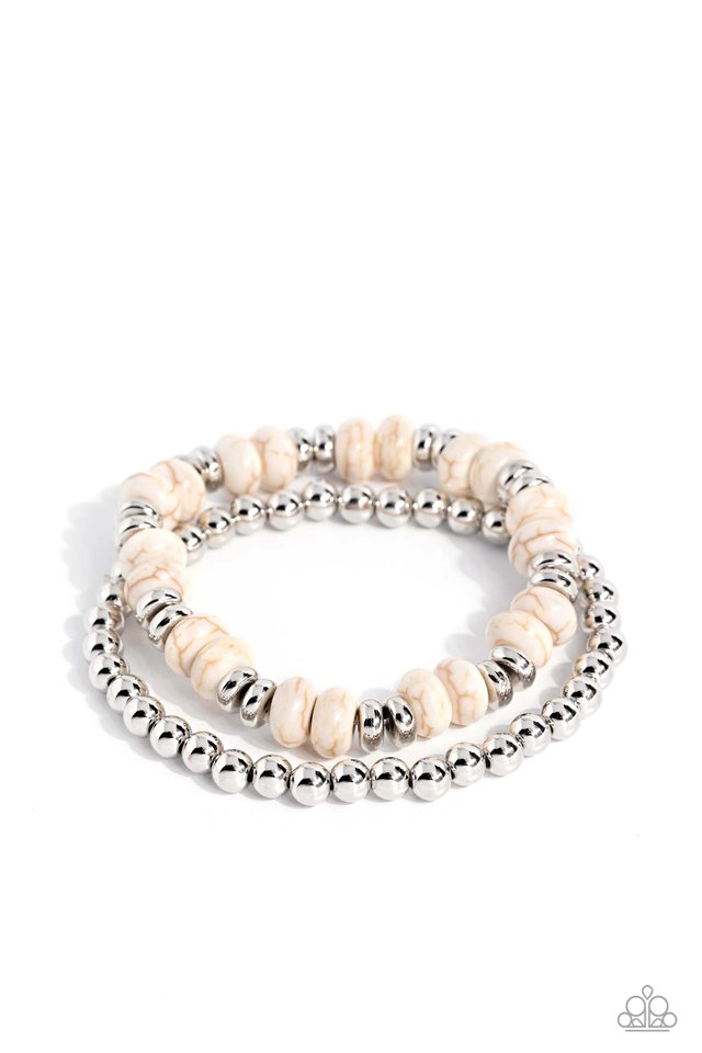 Paparazzi Bracelet ~ Secret Quarry - White