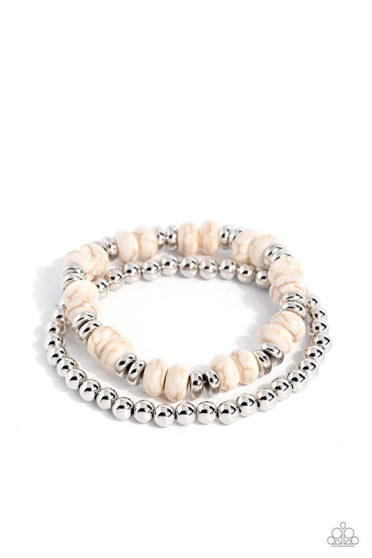 Secret Quarry - White - Paparazzi Bracelet Image