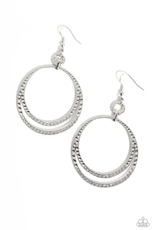 Spin Your HEELS - White - Paparazzi Earring Image