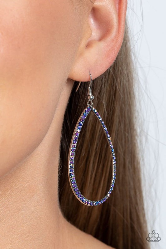 Black Tie Optional - Blue - Paparazzi Earring Image