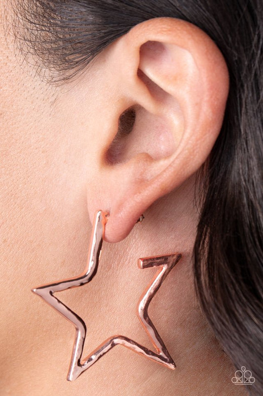 All-Star Attitude - Copper - Paparazzi Earring Image