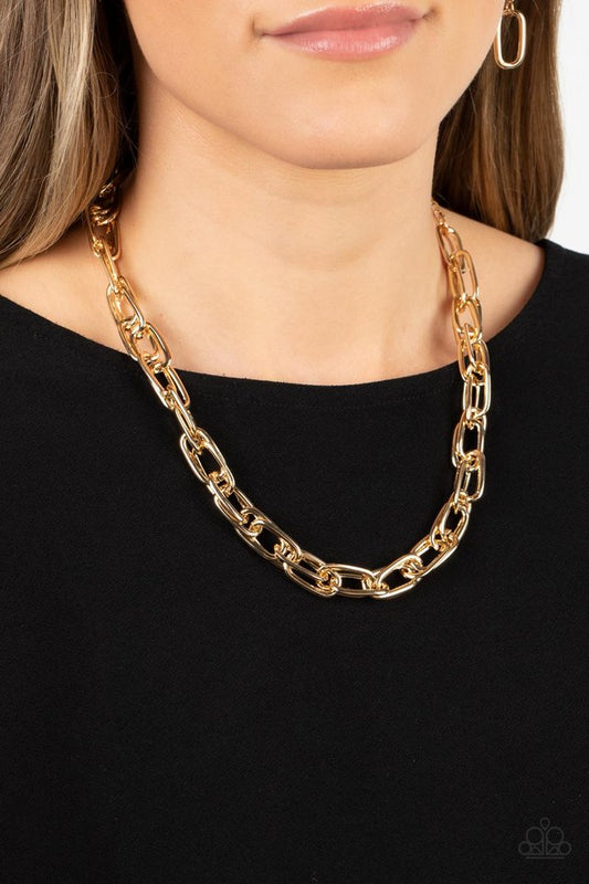 Tough Call - Gold - Paparazzi Necklace Image