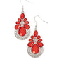 Beachfront Formal - Red - Paparazzi Earring Image