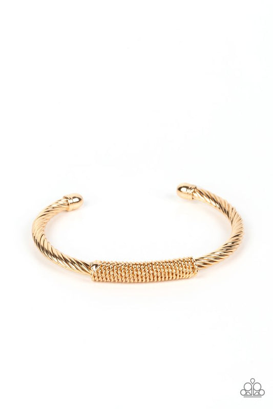 CABLE-Minded - Gold - Paparazzi Bracelet Image