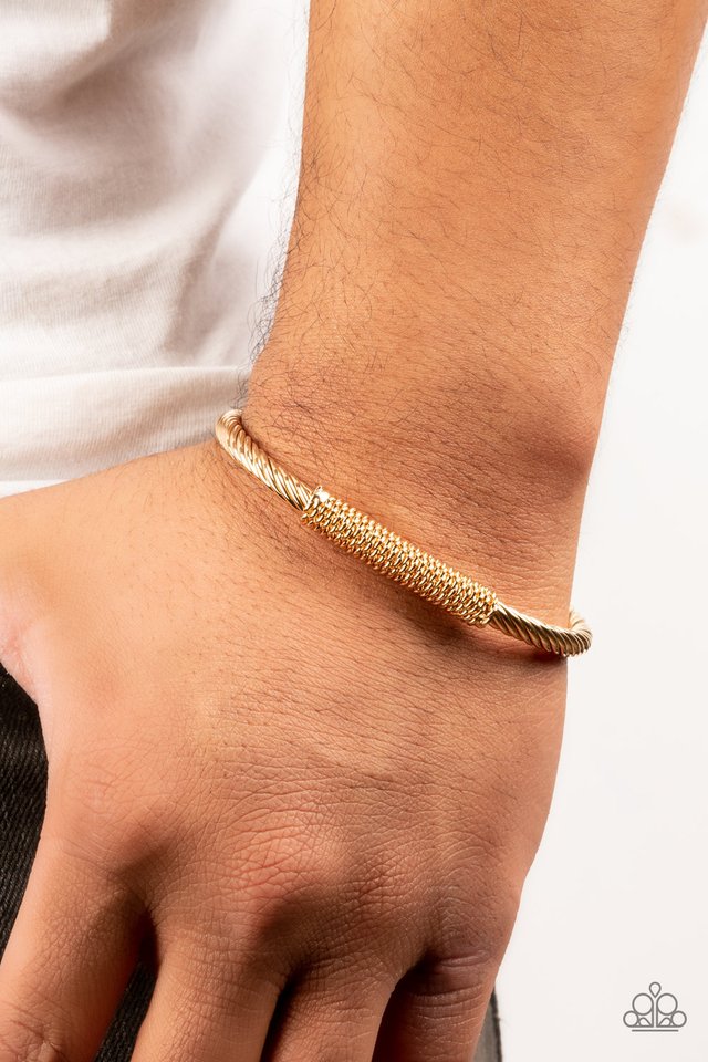 CABLE-Minded - Gold - Paparazzi Bracelet Image