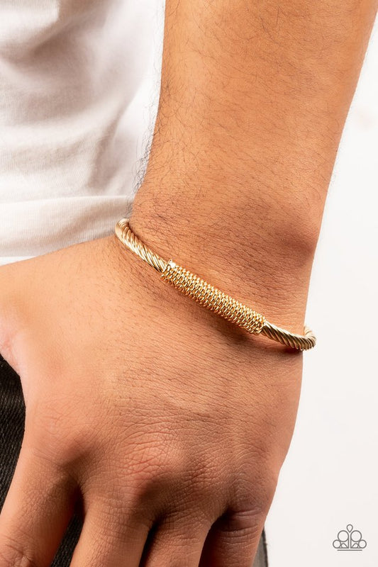 CABLE-Minded - Gold - Paparazzi Bracelet Image