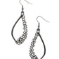 Sparkly Side Effects - Black - Paparazzi Earring Image