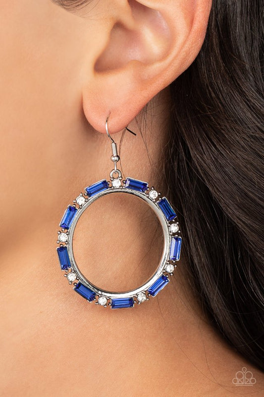 Gritty Glow - Blue - Paparazzi Earring Image