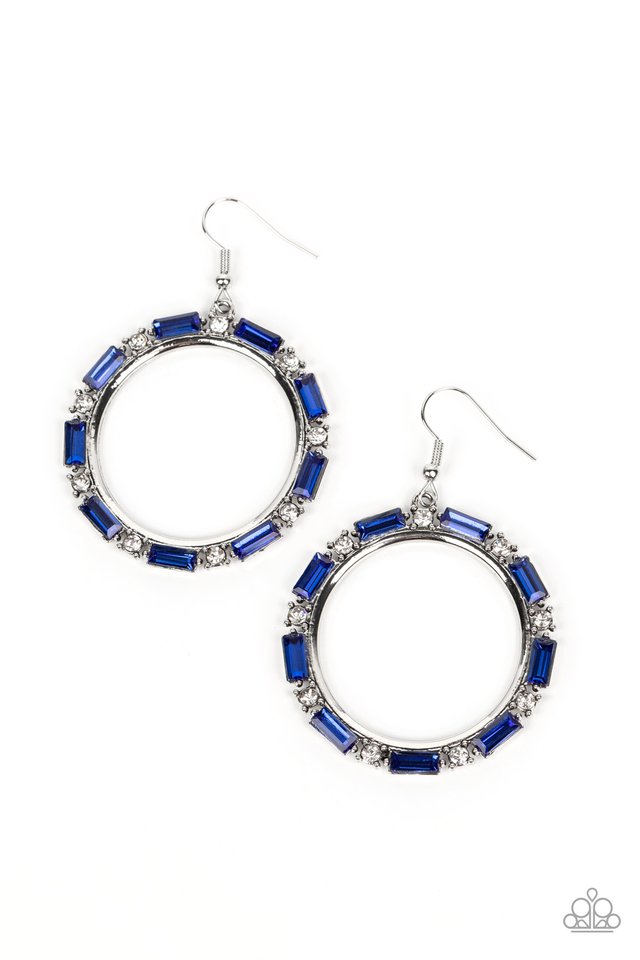 Gritty Glow - Blue - Paparazzi Earring Image