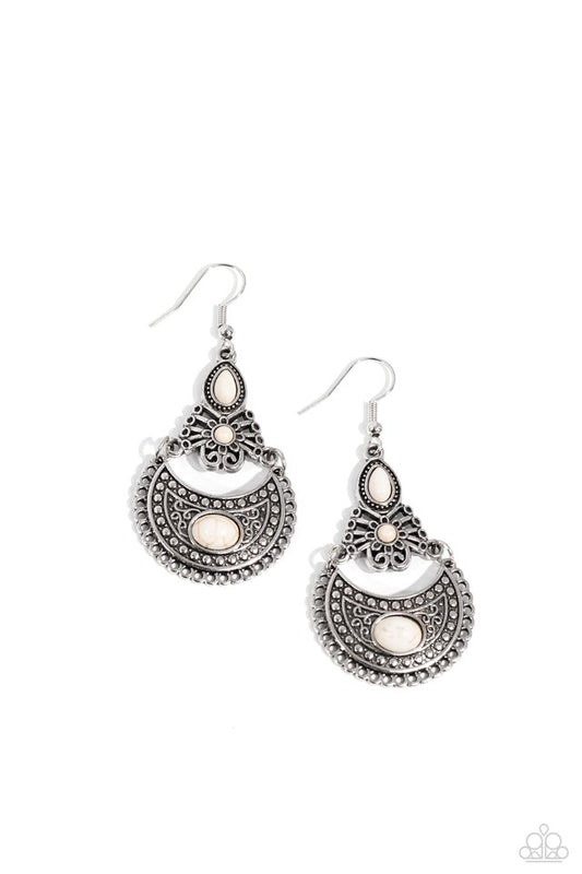 Sahara Samba - White - Paparazzi Earring Image