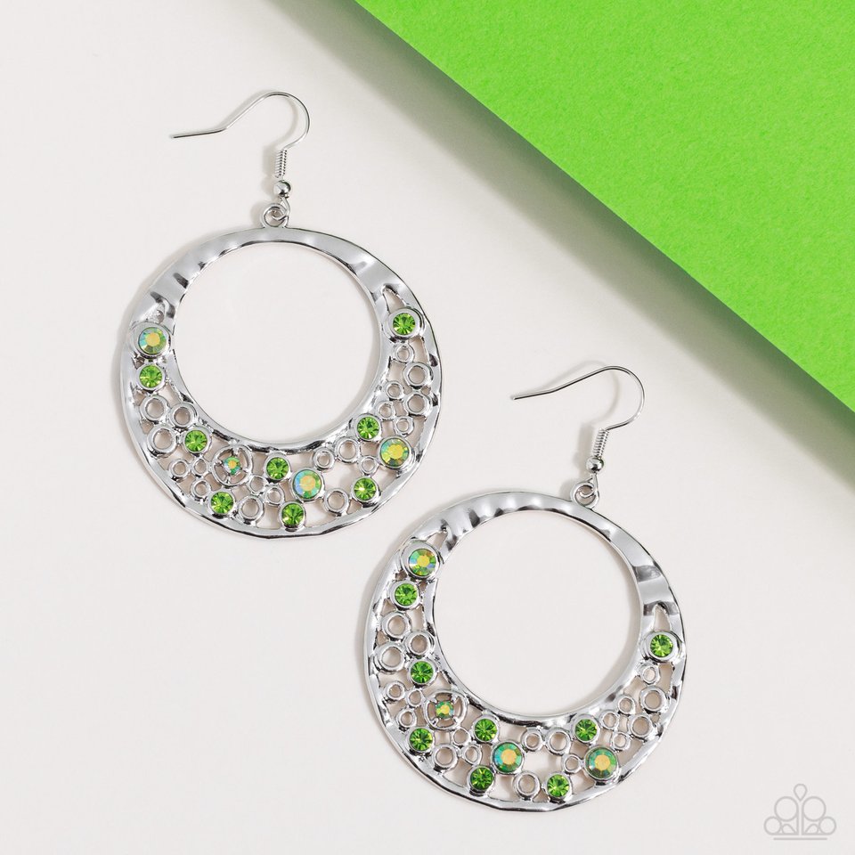 Enchanted Effervescence - Green - Paparazzi Earring Image