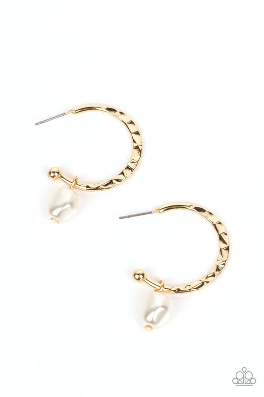 GLAM Overboard - Gold - Paparazzi Earring Image