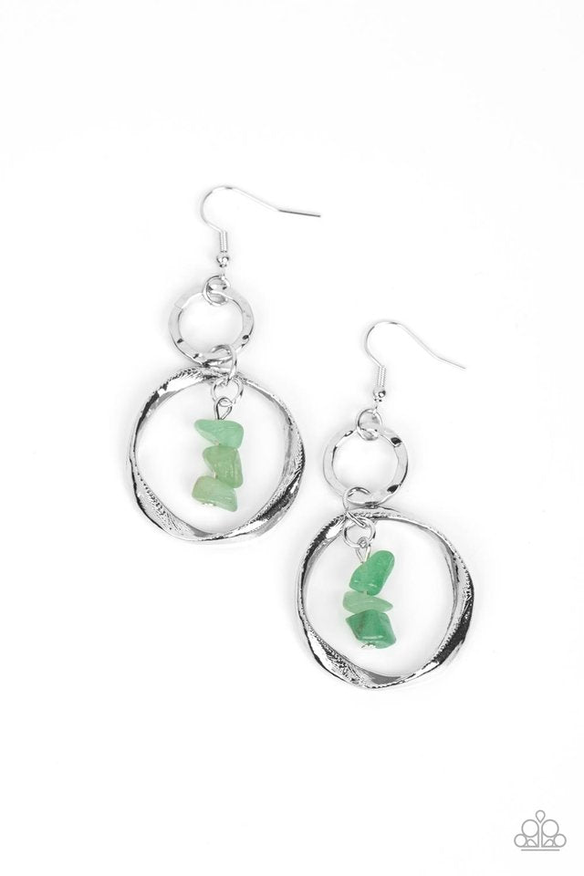 Good-Natured Spirit - Green - Paparazzi Earring Image