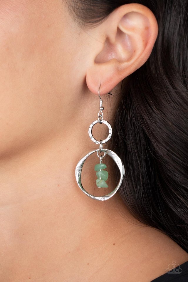 Good-Natured Spirit - Green - Paparazzi Earring Image