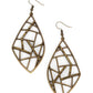 Geo Grid - Brass - Paparazzi Earring Image