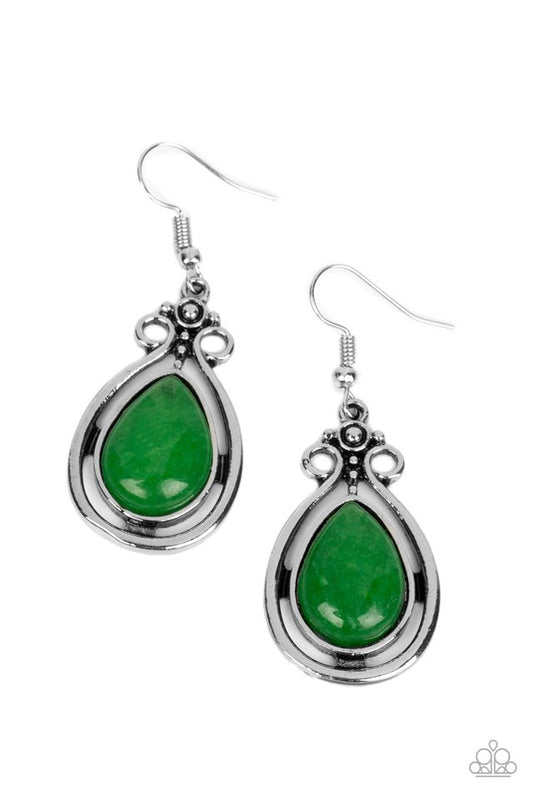 Mountain Mantra - Green - Paparazzi Earring Image