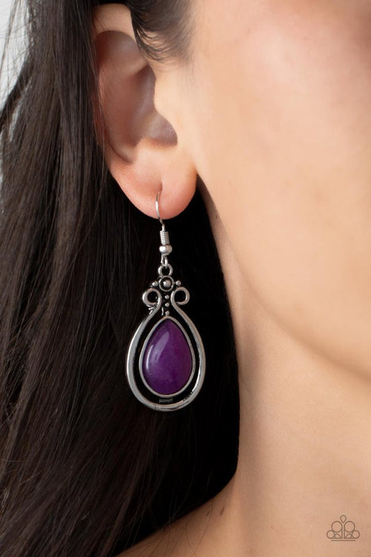 Mountain Mantra - Purple - Paparazzi Earring Image
