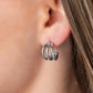 TRIPLE Down - Silver - Paparazzi Earring Image