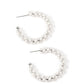 Yacht Royale - White - Paparazzi Earring Image