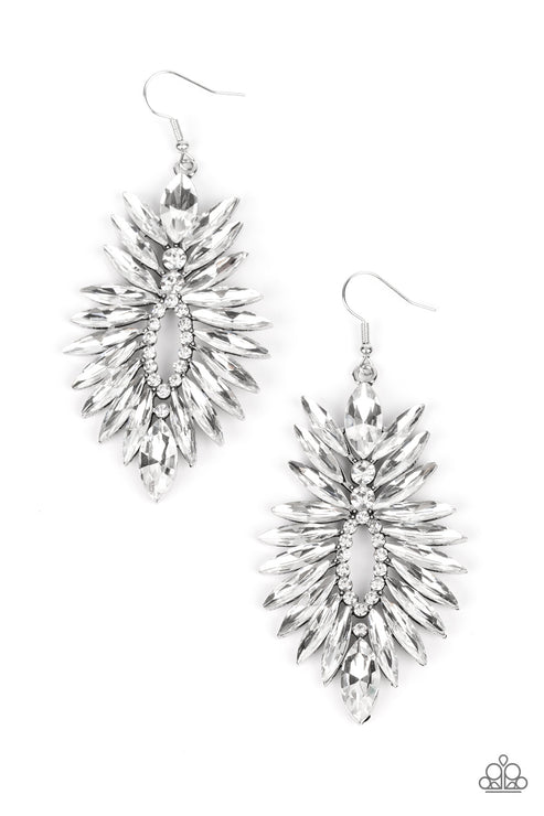 Paparazzi Earring ~ Turn up the Luxe - White
