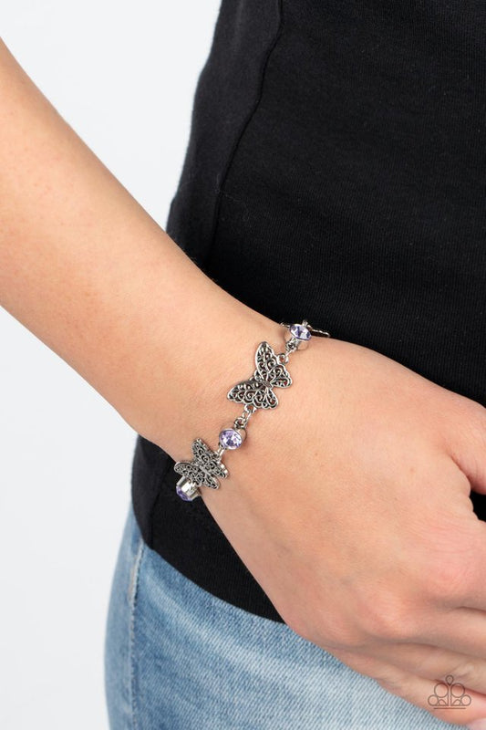 Has a WING to It - Purple - Paparazzi Bracelet Image