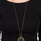 Tasteful Teardrops - Brass - Paparazzi Necklace Image