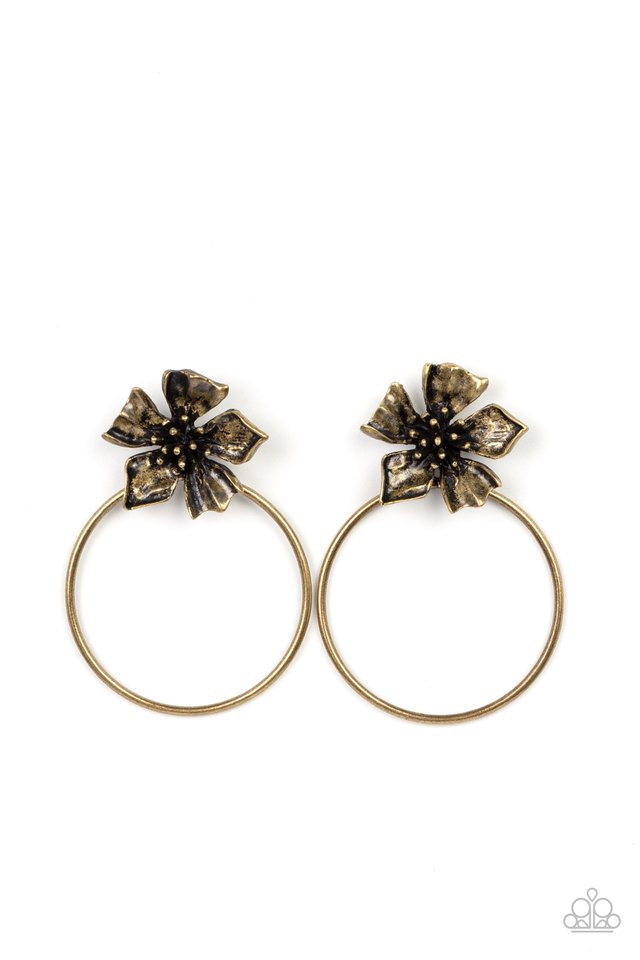 Buttercup Bliss - Brass - Paparazzi Earring Image