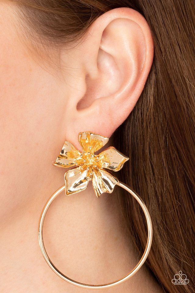 Buttercup Bliss - Gold - Paparazzi Earring Image