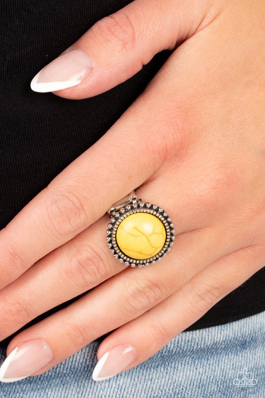 Mesa Mecca - Yellow - Paparazzi Ring Image