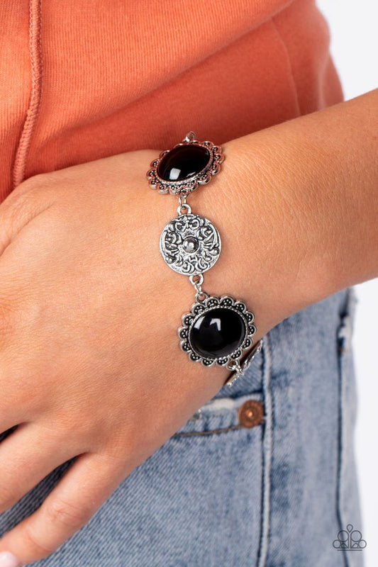 Positively Poppy - Black - Paparazzi Bracelet Image