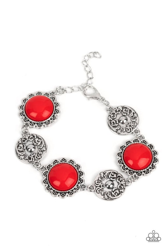 Positively Poppy - Red - Paparazzi Bracelet Image