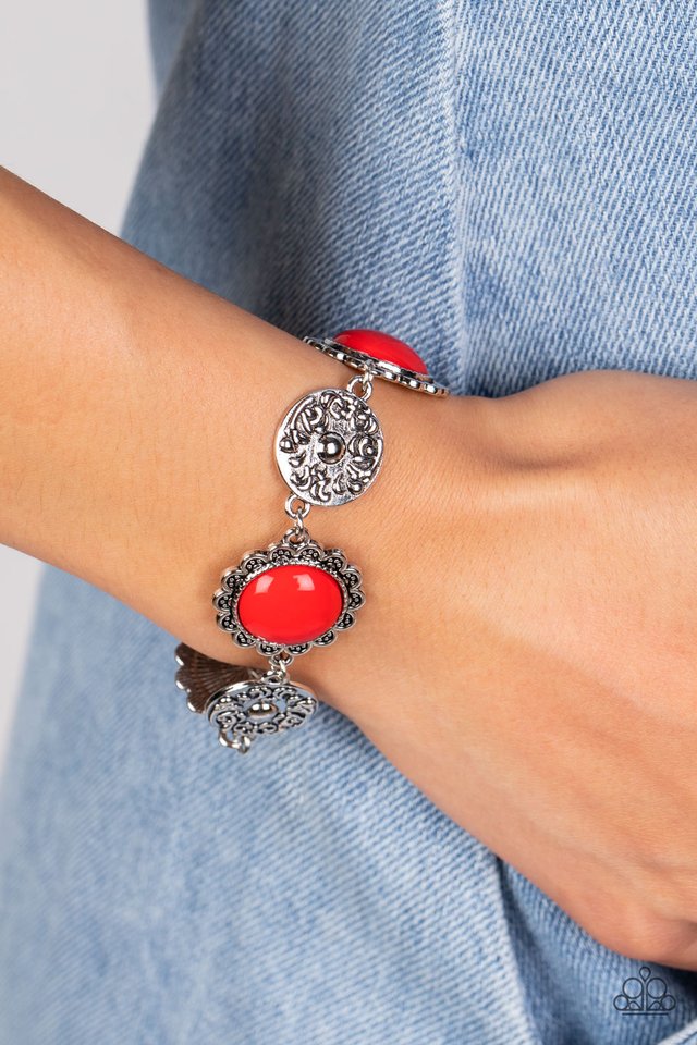 Positively Poppy - Red - Paparazzi Bracelet Image