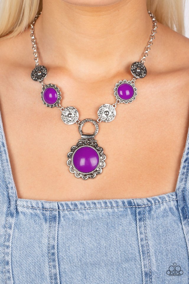 Poppy Persuasion - Purple - Paparazzi Necklace Image