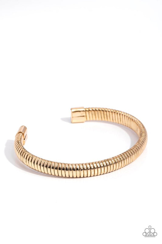 Let It RIB - Gold - Paparazzi Bracelet Image