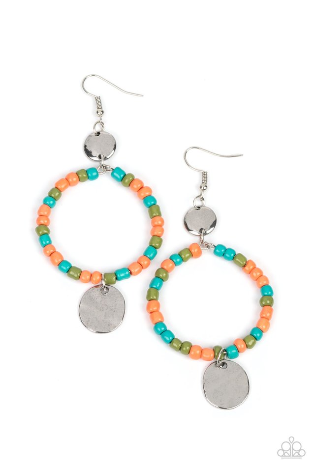 Cayman Catch - Orange - Paparazzi Earring Image