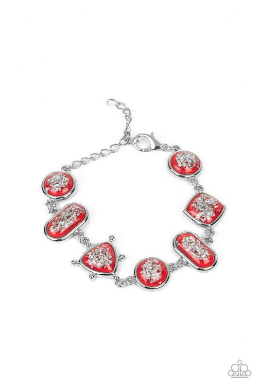 Speckled Shimmer - Red - Paparazzi Bracelet Image