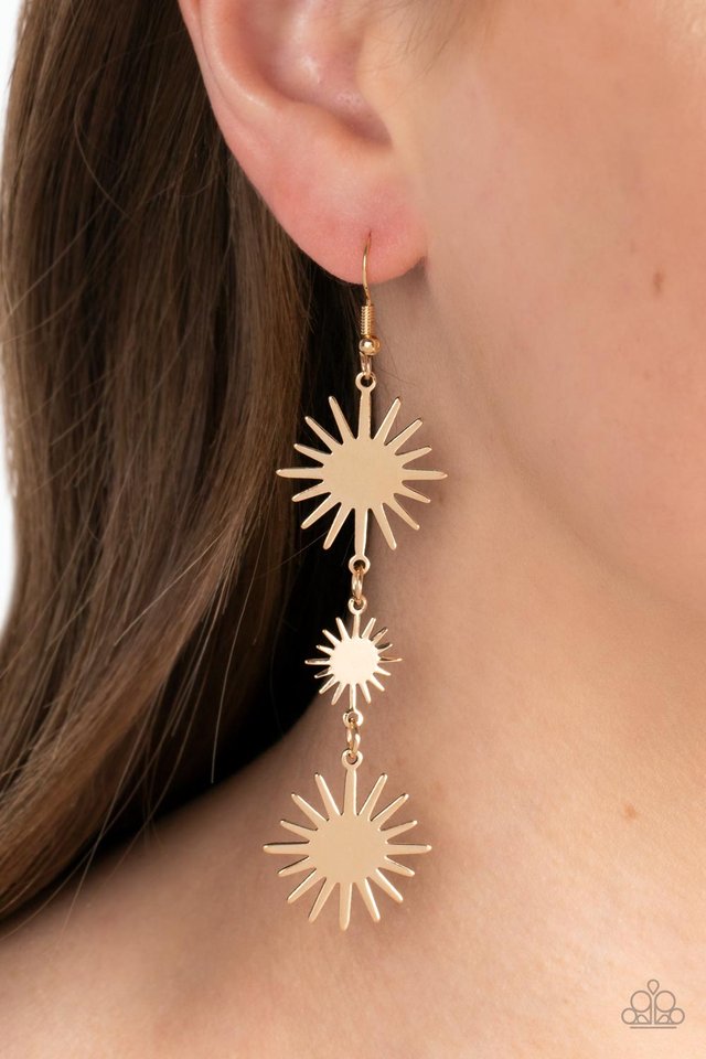 Solar Soul - Gold - Paparazzi Earring Image