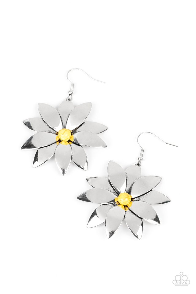 Pinwheel Prairies - Yellow - Paparazzi Earring Image