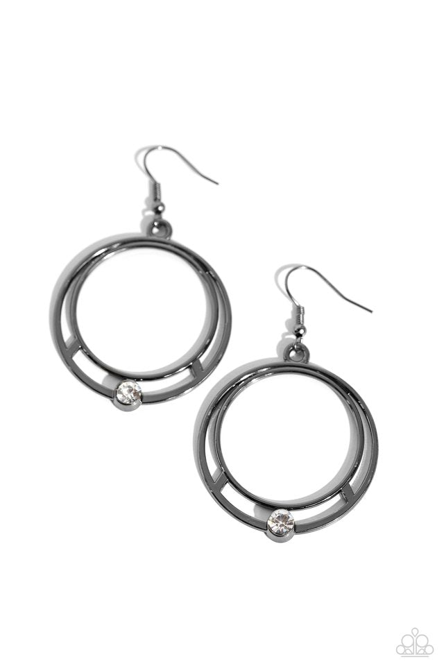 Refined Rotation - Black - Paparazzi Earring Image