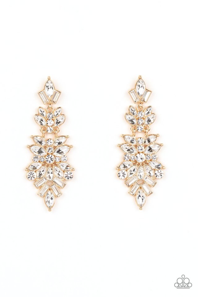 Frozen Fairytale - Gold - Paparazzi Earring Image