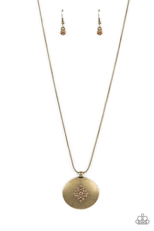 Center of the Cosmos - Brass - Paparazzi Necklace Image
