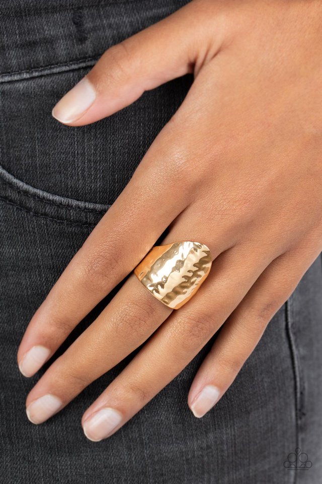 Basic Instincts - Gold - Paparazzi Ring Image