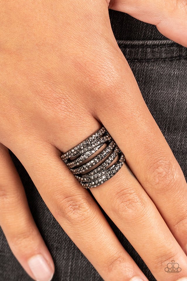 Knock-Out Opulence - Black - Paparazzi Ring Image