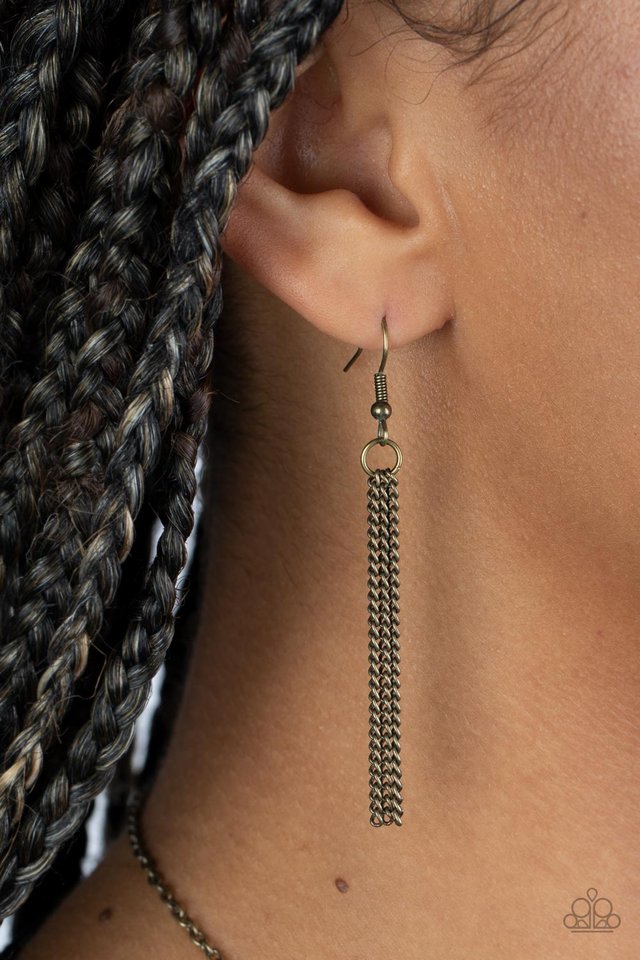 Gives Me Butterflies - Brass - Paparazzi Necklace Image